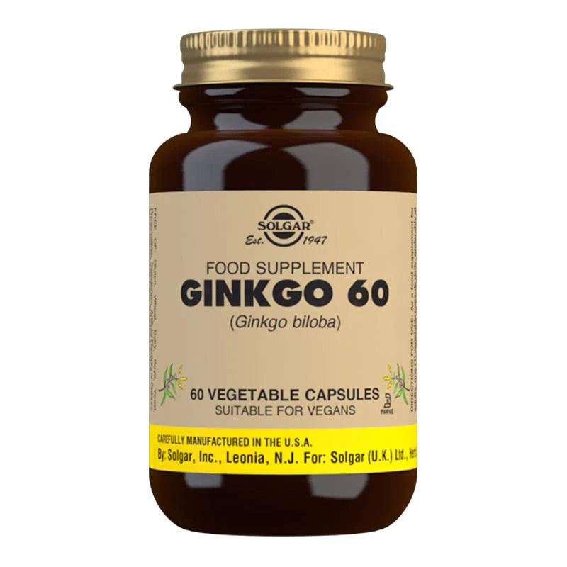Ginkgo Vegetable Capsules - Pack of 60